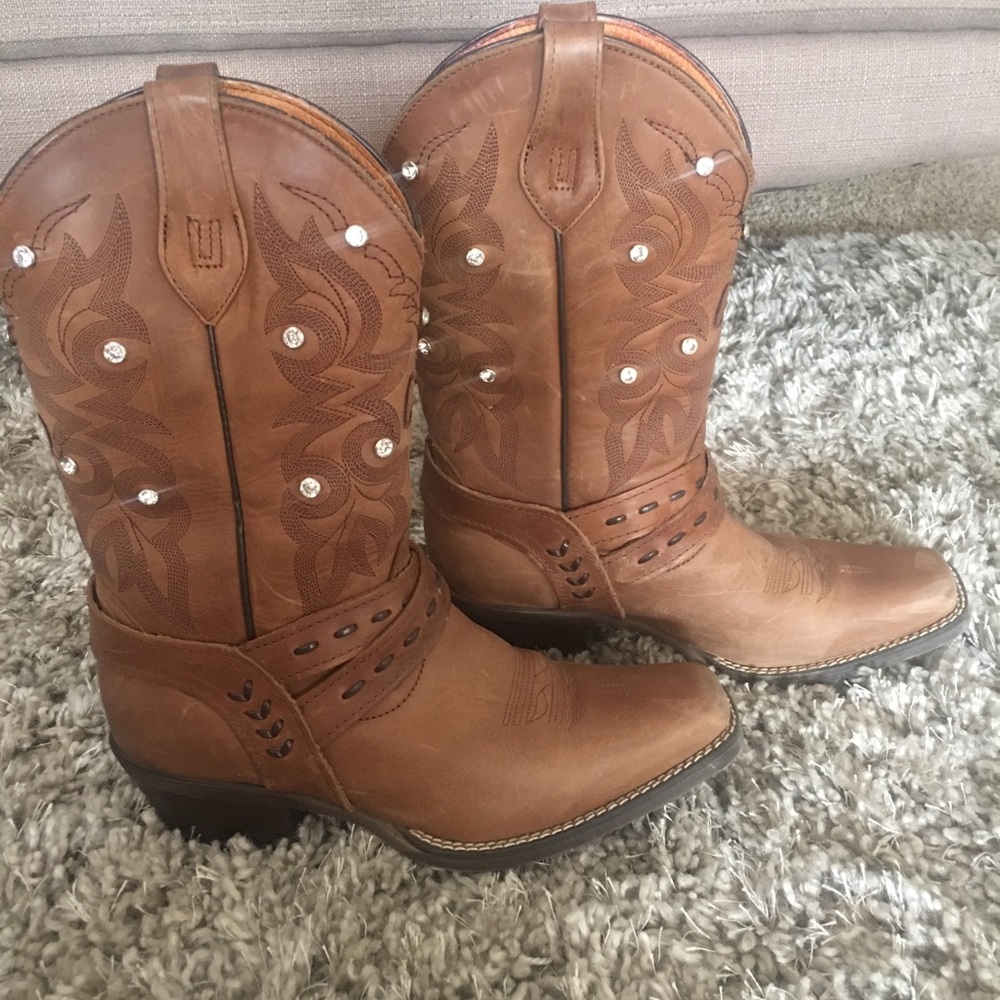 Brown cowboy boots